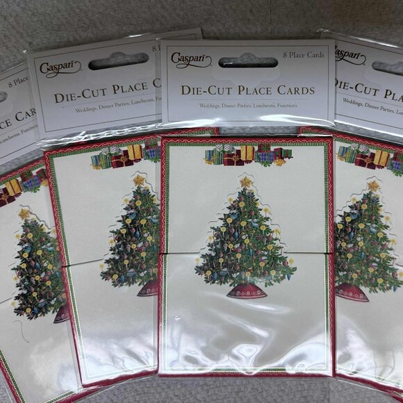 Caspari Tovaglioli Di Carta Natalizi Con Alberi E Luci - 20 Pezzi, Triplo Strato, Ecologici E Biodegradabili, Certificati FSC
